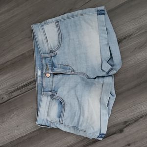 Light wash denim shorts